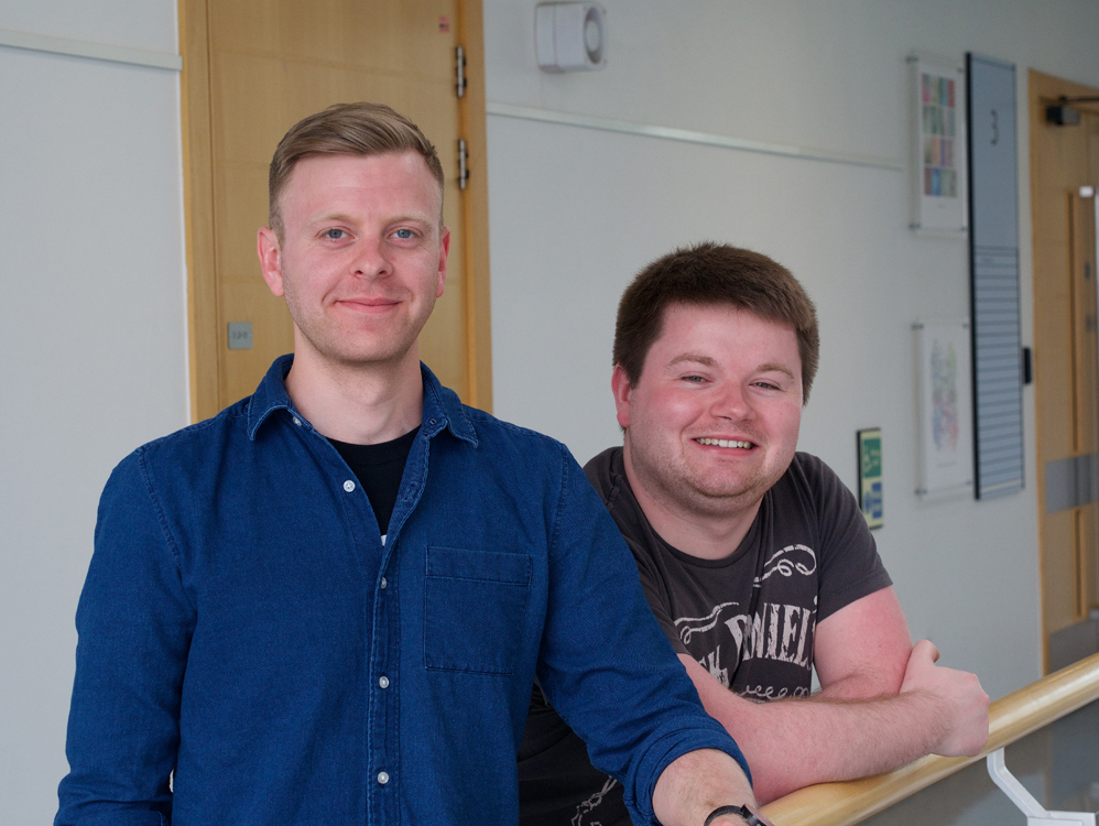 L-R: Luke Hutchinson and Luke Fulcher, Sapkota lab