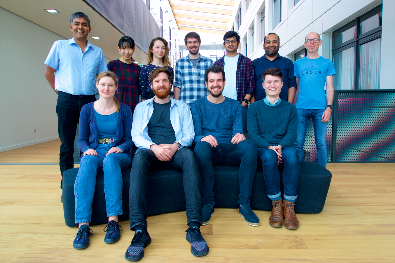 Clockwise from back left: Yogesh Kulathu, Soo Youn Choi, Dominika Kwasna, Matthew McFarland, Joshua Peter, Syed Arif Abdul Rehman, Stephen Matthews, Lee Armstrong, Luuk van den Bekerom,  Sven M Lange, Magdalena Gorka