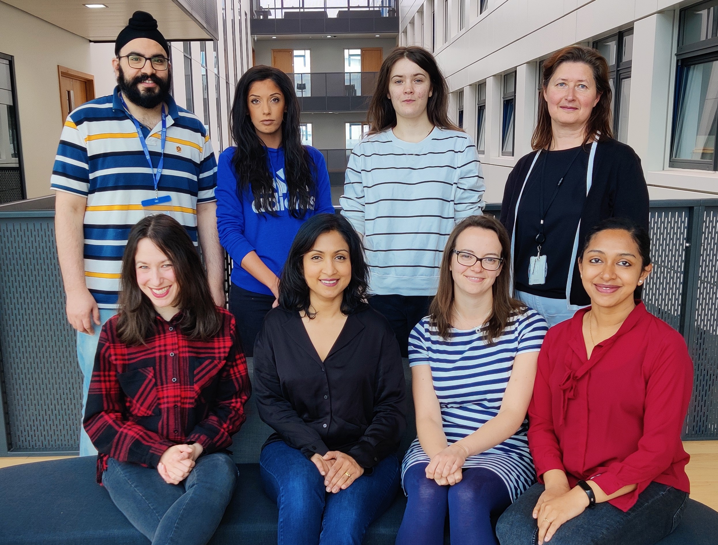 From left: Top, Amanpreet Chawla, Sara Pryde, Rebecca Pemberton, Dina Dikovskaya.  Bottom, Anna Tasegian, Mahima Swamy, Hattie Watt, Neema Skariah