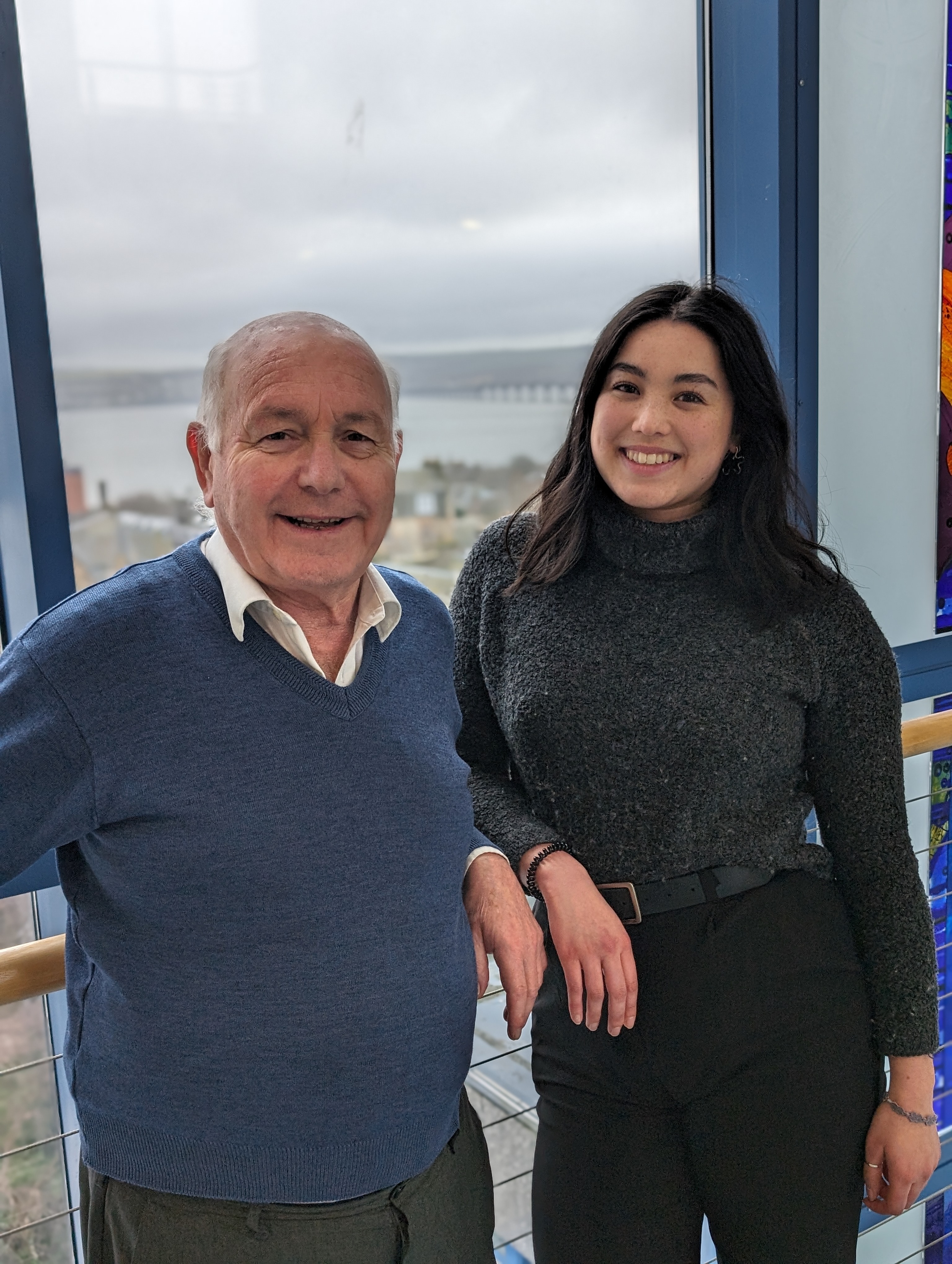 Elisha and Philip outside the examination room after the Viva