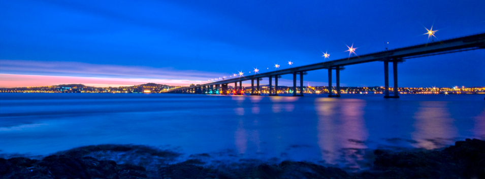 tay bridge at night