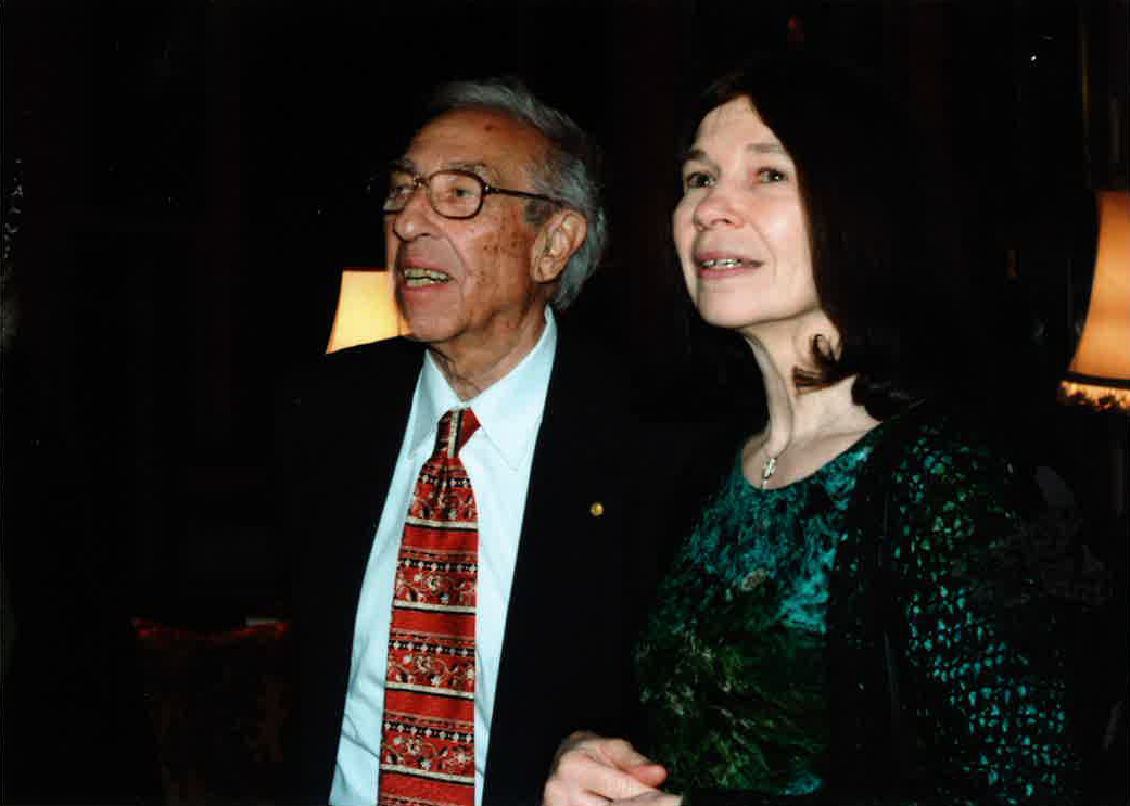 Tricia with Edmond Fischer at Glamis Castle, Angus, Scotland on the occasion of his 85th birthday 2005