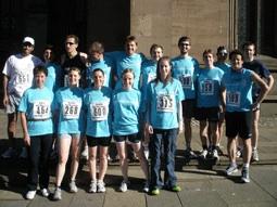 back row L-R: Abdallah, Jose, Alberto, Fabrizio, Andy, Andrew, Barry, Stephan, Ivan, Simon, Mark. Front row L-R: Maisie, Silvia, Jane, Louise, Catherine Dundee Half Marathon