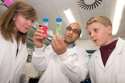 Miratul with inspiring fundraiser, Andrew, and his mum Lynda MRC-PPU Researchers host Parkinson's disease Open Day