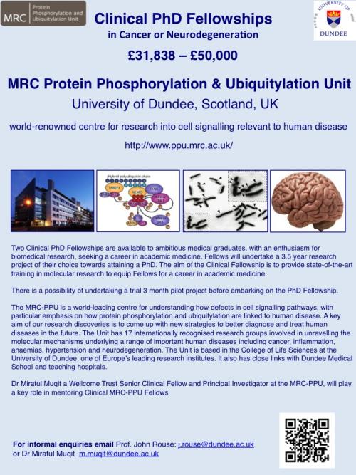 MRC-PPU Clinical PhD Fellowship