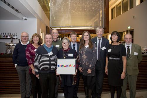 Mike Ferguson (left), Sheila Smith, Nick Helps, David Campbell, Judith Hare, Donald Gardner, Sir Pete Downes, Monica Lacey, Maisie Harkins and Andrew Newman (right)