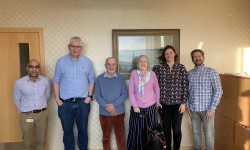 L-R: Miratul Muqit, Dario Alessi, Pierre and Christine Descouts, Esther Sammler, Ian Ganley